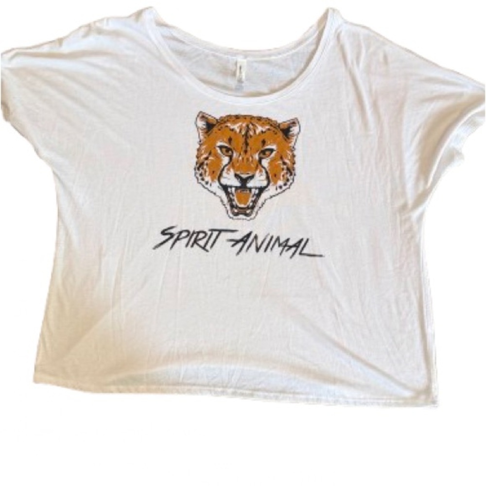 White T-Shirt with Cheetah Graphic